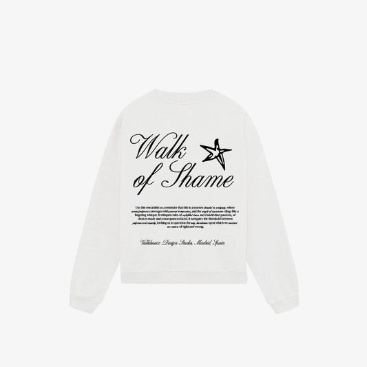WALK OF SHAME CREWNECK WHITE - FRONT OF