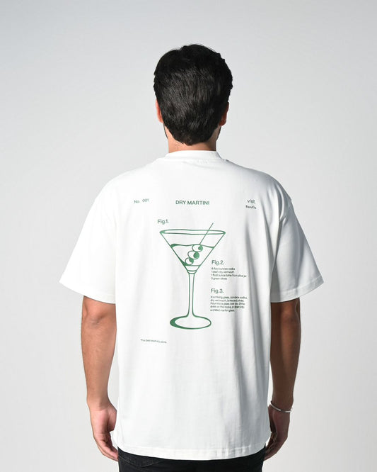DRY MARTINI WHITE T-SHIRT - FRONT OF