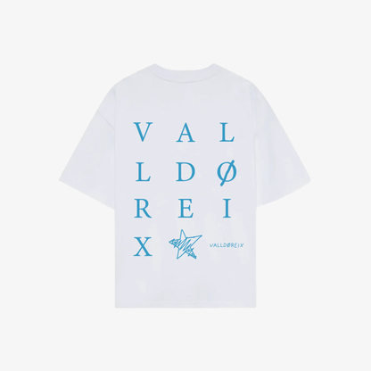 THREE SETTER TEE WHITE W/ BLUE - FRONT OF
