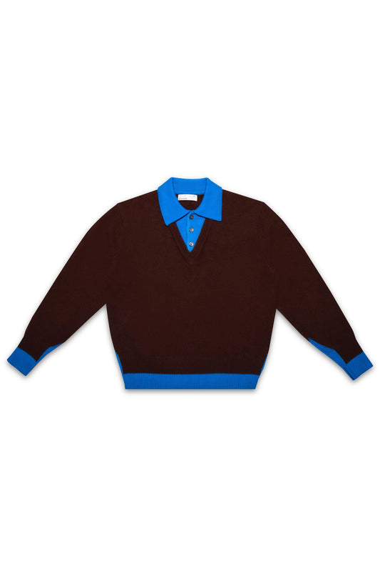 BROWN SWEATER SALON MIXTE - FRONT OF