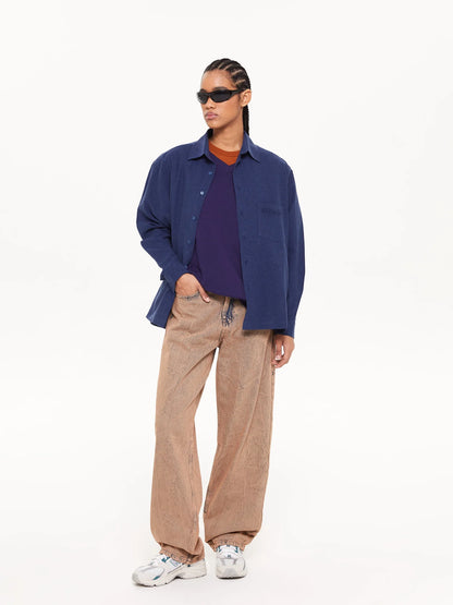 CAMISA ELIAS MANGA LARGA NAVY - FRONT OF.