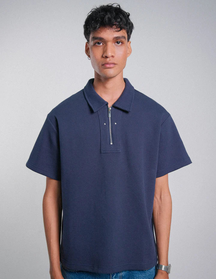 CAMISA POLO TARDE Y TE AZUL NAVY - FRONT OF