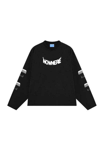 CAMISETA LARGA THROUGH THE WINDOW BLACK - FRONT OF