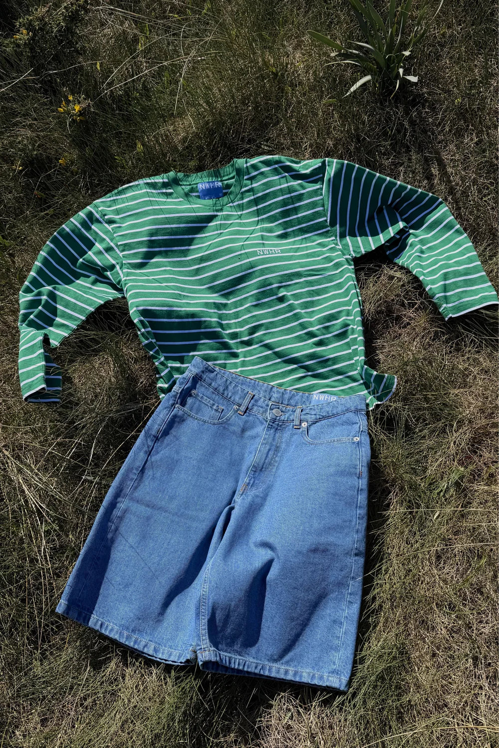 CAMISETA LARGA RAYAS VERDE - FRONT OF