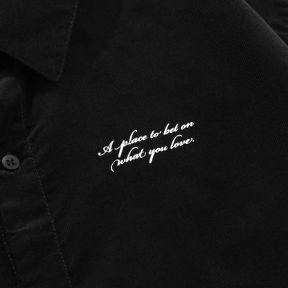 HEARTBEAT BOXY SHIRT BLACK - FRONT OF.