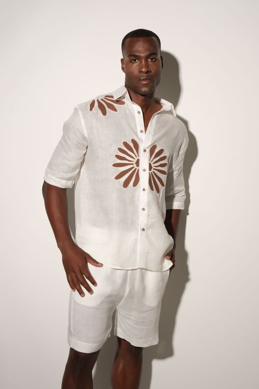 QUIMERAS SHORT TROPICO ZEN WHITE - FRONT OF