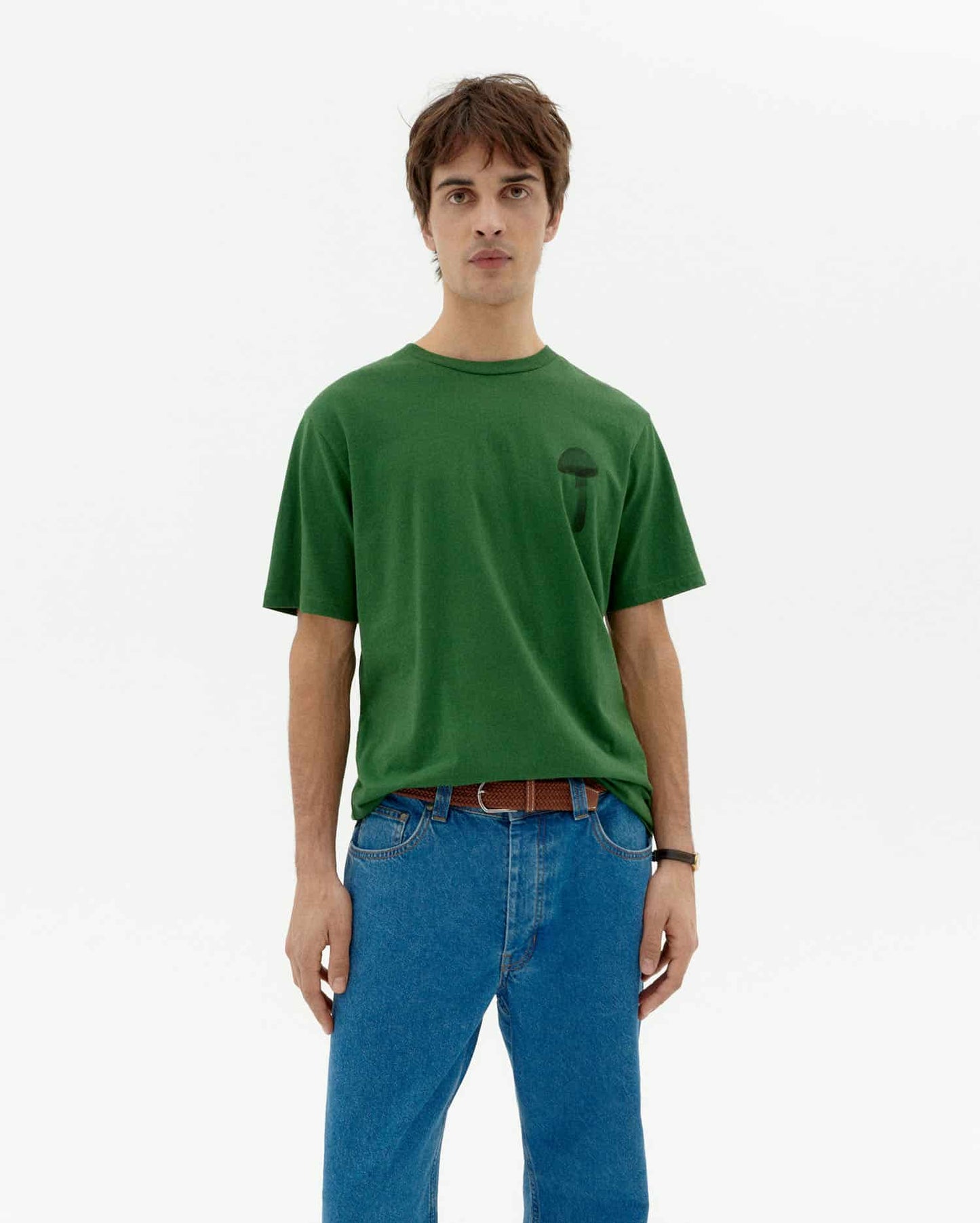 FUNGHI DILL ZACH T-SHIRT GREEN - FRONT OF.