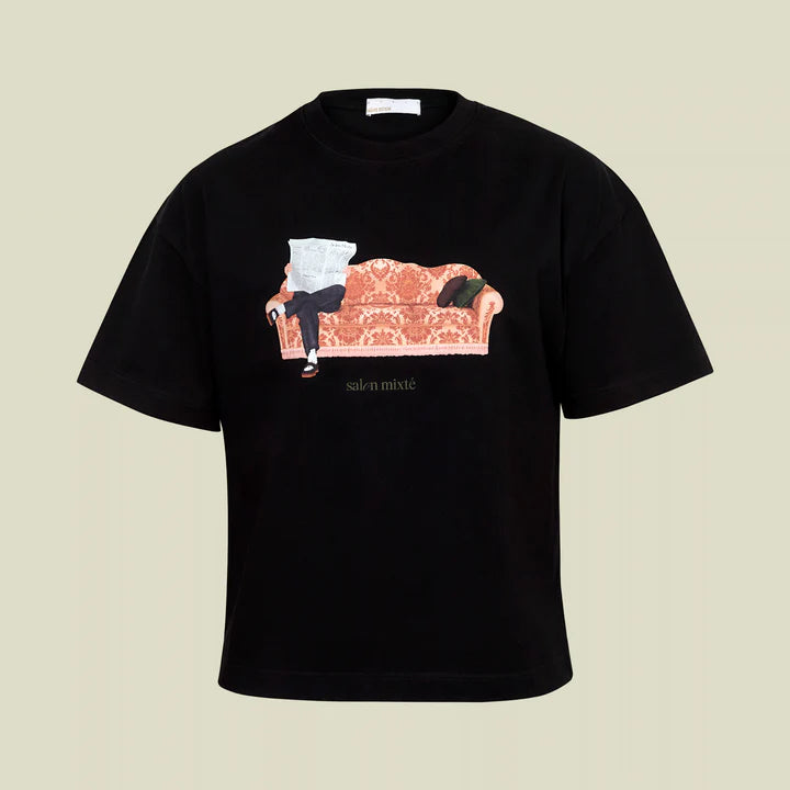 EL SOFA T-SHIRT NEGRO - FRONT OF