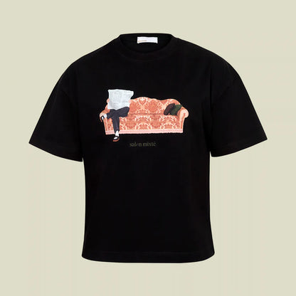 EL SOFA T-SHIRT NEGRO - FRONT OF