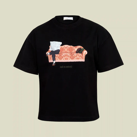 EL SOFA T-SHIRT NEGRO - FRONT OF