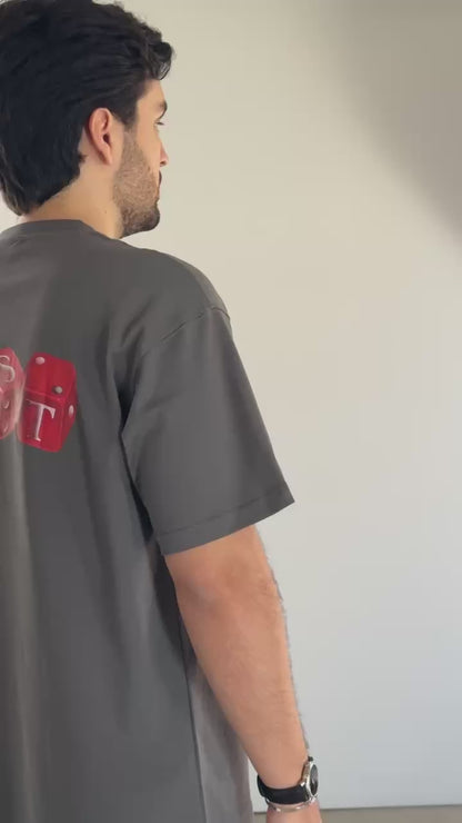 RED DICES GRIS T-SHIRT - FORNT OF