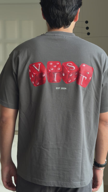 RED DICES GRIS T-SHIRT - FORNT OF