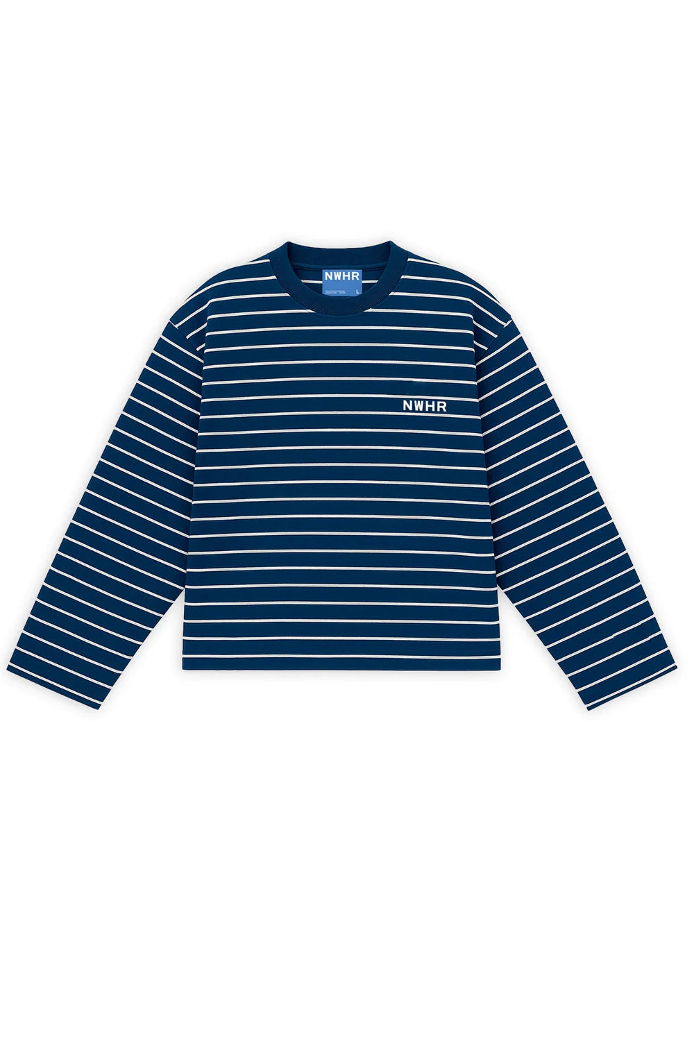 CAMISETA LARGA RAYAS AZUL - FRONT OF