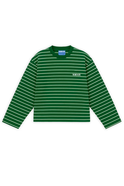 CAMISETA LARGA RAYAS VERDE - FRONT OF