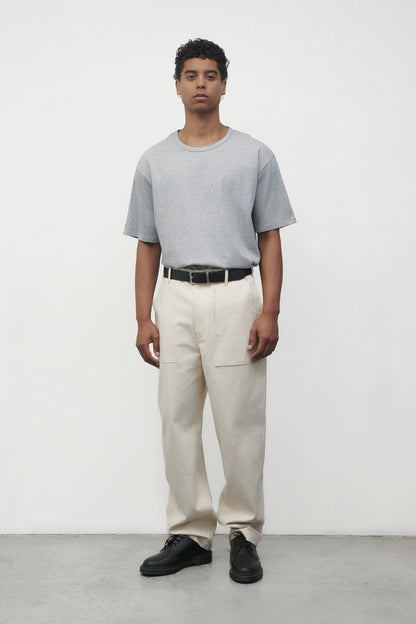 ELIAS T-SHIRT LIGHT GREY - FRONT OF