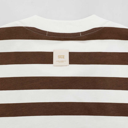T-SHIRT STRIPED BOXY FIT BROWN