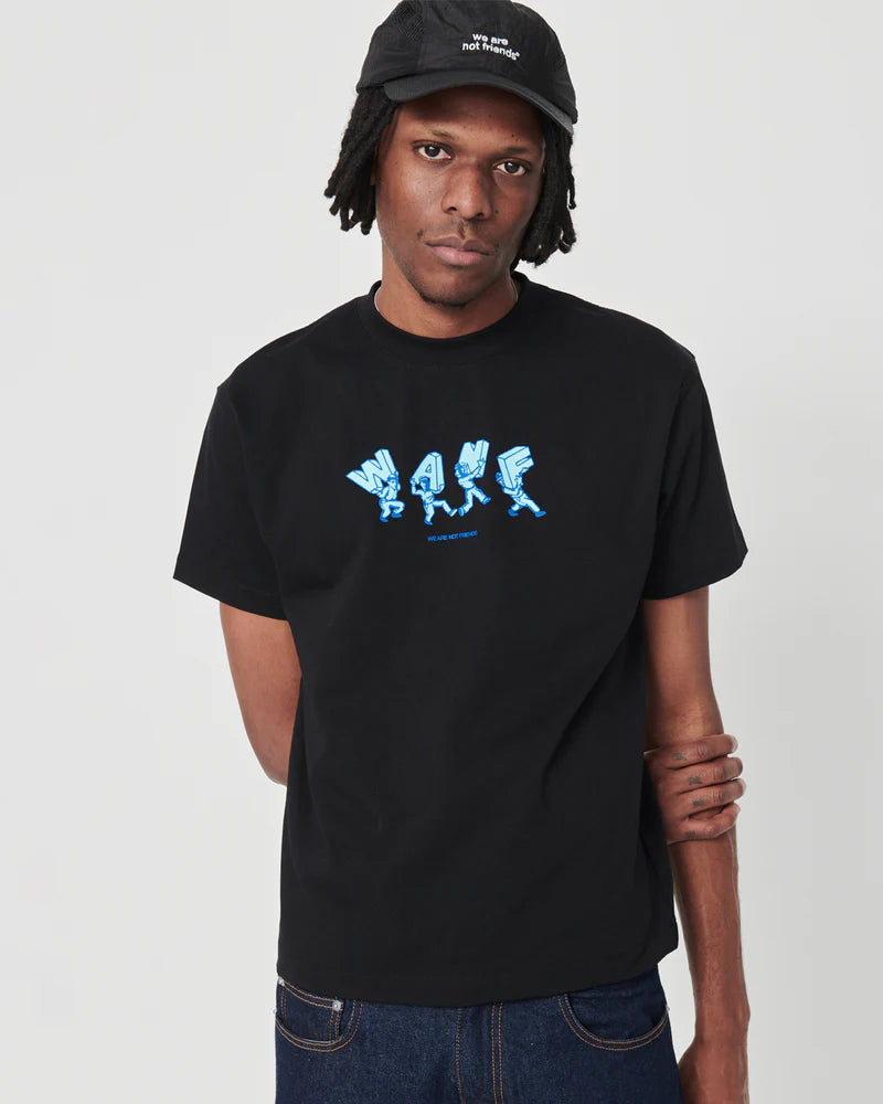 LETTERING WANF BLACK T-SHIRT - FRONT OF